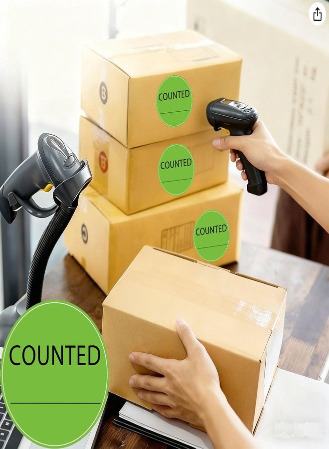 wootile Counted Stickers 2 Inch Counted Inventory Control Labels 500 Pcs Counted Shipping Labels Round Circle Counted Stickers for Round Adhesive Writable Inventory Control Shipping and Inventory (Green) - Image 2